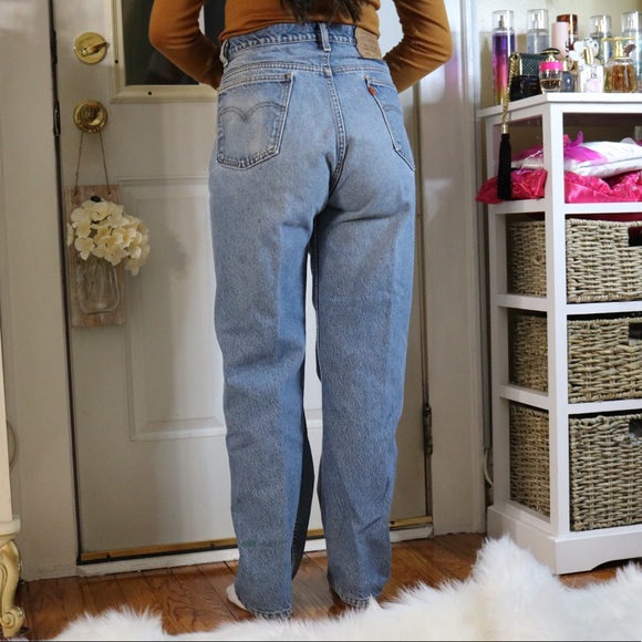 Vintage Patchwork High-Waisted Levi Jeans - Picture 5 of 7